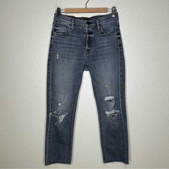 Mother The Scrapper Cuff Ankle Fray jeans Unstitched In The Dark 27 - Picture 1 of 15